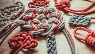 Thread with knots for good luck