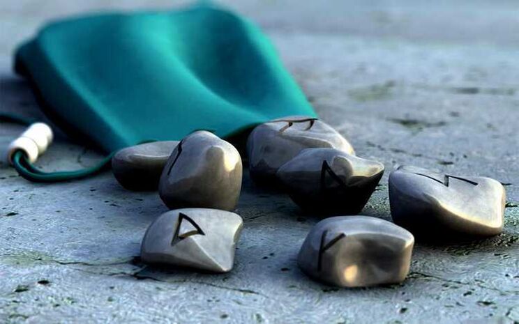 pouch with runes as an amulet for good luck